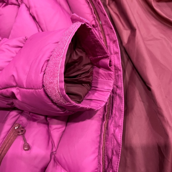 MEC down quilted puffer winter hooded jacket coat dark pink woman’s extra small - Picture 7 of 7